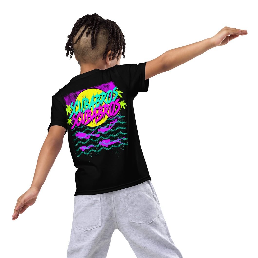 Unisex - Kids crew neck SCUBABROS 80s Wave t-shirt