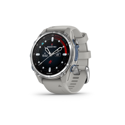 Descent™ Mk3 – 43 mm Stainless Steel with Fog Gray Silicone Band