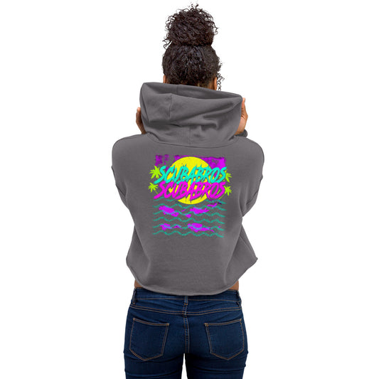 Retro Wave Big Logo Crop Hoodie